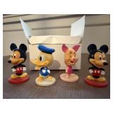 Mickey Mouse, Piglet, Donald Duck bobbleheads (4)