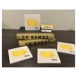 Iowa Hawkeyes decor, coasters