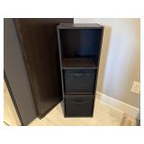 Black storage cubes, stand
