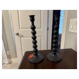 Black taper candlesticks (2)