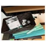 Decorating tips, frosting bags, basket