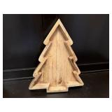 Wood tree shaped serving tray