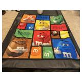 M & M throw blanket, pail included