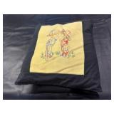 Embroidered throw pillow