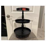 Black metal tiered tray