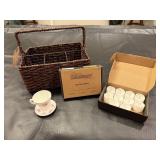 Shelley English tea cup, saucer, basket,