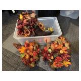 Tote of fall cornucopia centerpieces