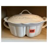 Celebrating Home stoneware divided covered dish