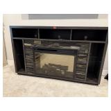 Electric remote controlled fireplace console