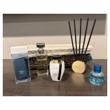 Lined basket, perfume bottles, Dolce & Gabbana,