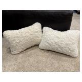 Plush white throw pillows (2)