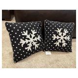 Polka dot snowflake throw pillows (2)