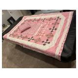 Ladybug tie quilt, throw pillow, pillowcase