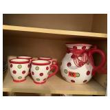 Celebrating home pitcher, mugs (4)