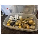 Metallic balls, holiday ornaments, bling, tote