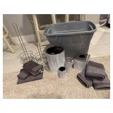 Bathroom accessories, tissue holders, towels