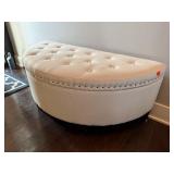 Half moon tufted storage bench