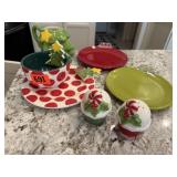 Christmas dishes, salt & pepper shakers, mug