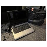 Toshiba laptop computer, computer bag