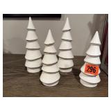 White ceramic spiral trees (4)