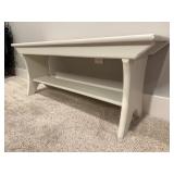 White farmhouse bench