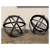 Metal decorative orbs (2)