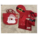 Santa tote, holiday linens, place mats, cloth