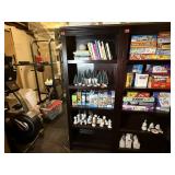 (Left) black bookcase, no contents included