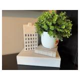 Decor lot, storage book, journal, planter, house