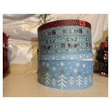 Hat boxes, fairy lights, decor, linens