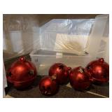 Oversized Christmas balls, storage tote included