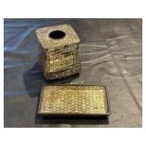 Mosaic tissue holder, trinket/soap tray