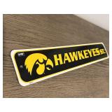 Hawkeyes Street plastic sign