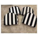 Black & white striped seat cushions (4)