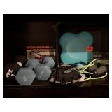 Exercise lot, hand weights, jumprope, bands