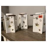 White star ceramic lanterns (3)
