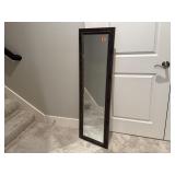 Black floor length beveled wall mirror