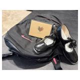 Nike back pack, tap shoes, thank you cards