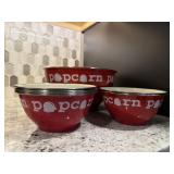 Metal popcorn bowl set