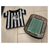 Football stadium, referee shirt trays