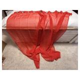 Red sheer drapes