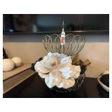 Wire tiered basket, florals