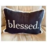 Blessed throw pillow