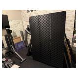 Black woven room divider