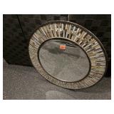 Round mosaic wall mirror