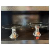 Glass cake stands (2)