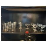 Mixed lot of glassware, goblets, juice glasses
