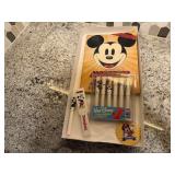 Mickey Mouse pens, 50th Anniversary book, brush