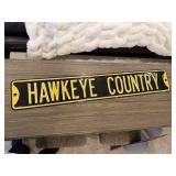 Hawkeye Country metal sign