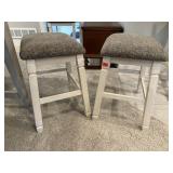 Padded modern farmhouse stools (2)